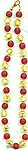 Gold and Red Venetian Glass Bead Necklace