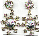 Clear Rhinestone Snowflake Pierced Earrings