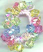 Multi Colored Cube Scrunchie with pink, green, yellow, aqua, and clear