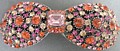 Coral and Pink Rhinestone Bow Barrette