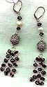 Mata Hari Sterling Silver Garnet and Pearl Earrings