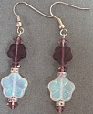 Mauve Morning  Purple and AB Flower Bead Earrings