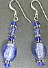 Winterland Blue Foil Bead and Blue Crystal Earrings