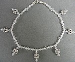 Empress  Clear Crystal and Rhinestone Bead Anklet