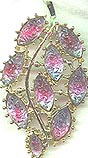 Blue/Pink Crackle Stone Pin